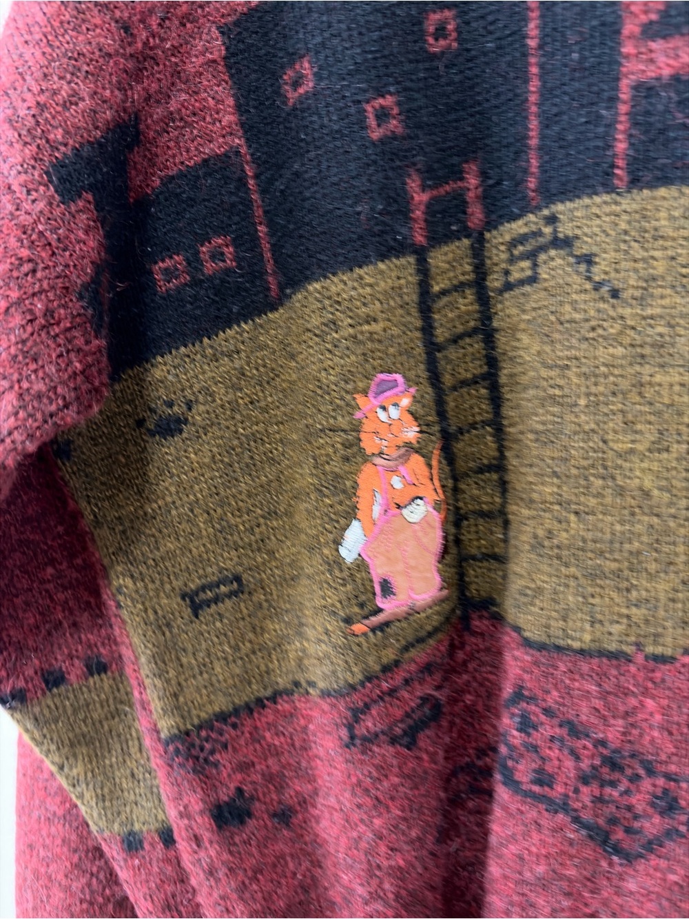 VINTAGE NORTH COUNTRY BY EATON CAT 🐈🐱 SWEATER SIZE L - Picture 4 of 8
